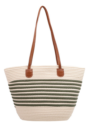 Bolso De Crochet De Gran Capacidad For Mujer, Bolso De Paja