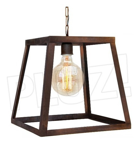 Imagen 8 de 9 de Lámpara Colgante Cubo Prisma 1 Luz - Hierro Óxido
