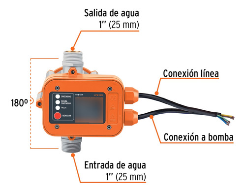 Control Automático De Presión De Bombas Para Agua 180 Truper