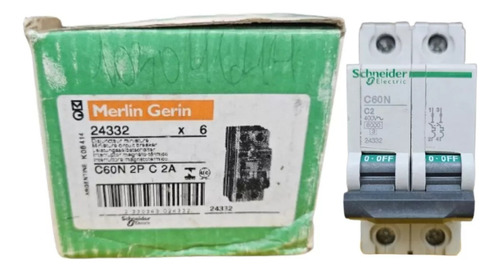 Kit Com 15 Peças: Disjuntor C60n C2 2x2a 24332 Schneider