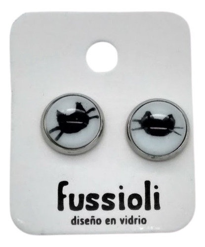 Aretes Broquel Bisel Grande Gato