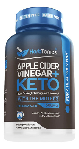 Herb Tonics Apple Cider Vinegar + Keto 1500mg 120 Capsulas