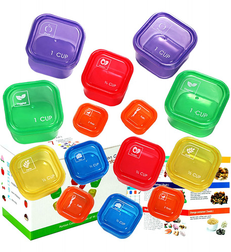 Envases Para El Control De Las Porciones, Juego Doble (14...