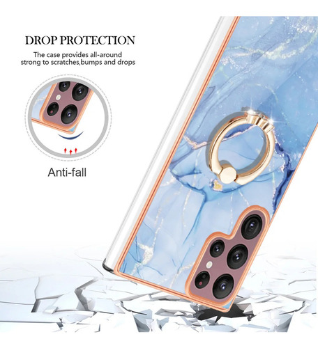 B Funda Con Soporte De Anillo De Mármol For Samsung Stand