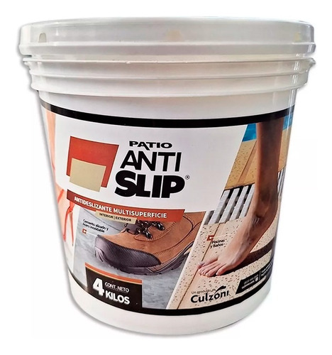 Pintura Patio Antideslizante 4 Kg 32m2 Interior Y Exterior