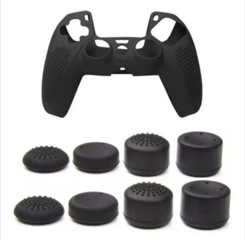 Kit 8 Protetor Extensor Grip Capa Silicone Compatível Ps5