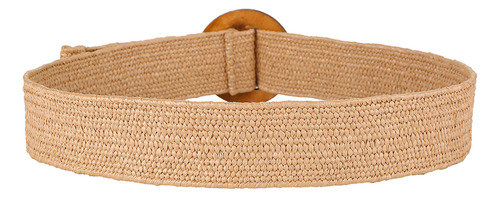 Cinturón Retro Tejido De Ocio Para Mujer, Redondo, Con Hebil
