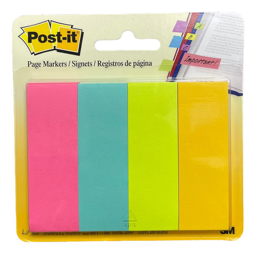 Banderitas 3m Post It 4 Colores Diferentes C/ 50 Hojas C/u