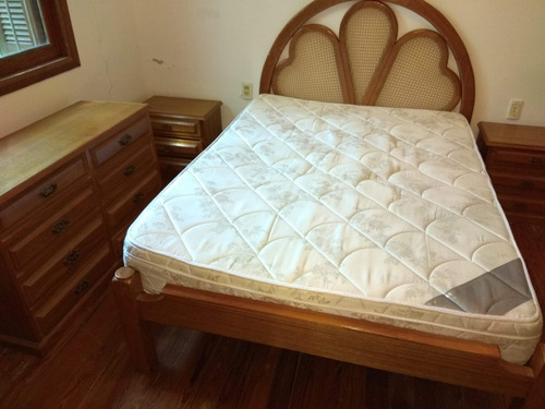 Cama Dos Plazas Madera Maciza Cerejeria + Envío Gratis