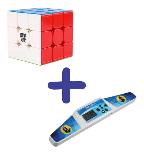 Cronômetro Timer Moyu + Cubo Mágico 3x3x3 Weilong Gts 3