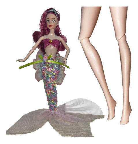 Hermosa Muñeca Princesa Se Transforma A Sirenita Articulada