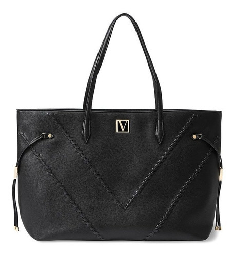 Bolso Carryall Tote Con Cierre Victoria's Secret Color Negro