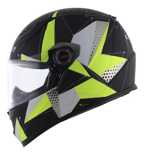 Capacete Fechado Ls2 Ff358 Brilliant Preto Amarelo Fluo