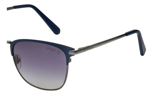Anteojos De Sol Wrangler Mod. 7413 Color 002 Lente Azul Varilla Gris Oscuro/azul Armazón Azul/gris Oscuro Diseño Cuadrado