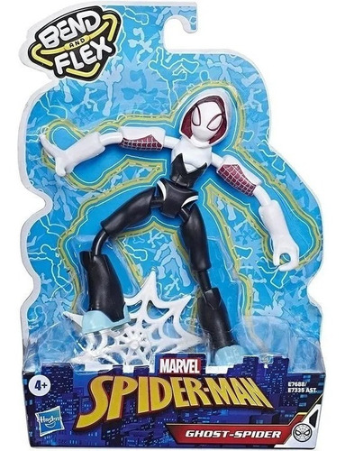 Imagem 1 de 1 de Boneco Marvel Spider Man Bend And Flex  Ghost Spider Hasbro