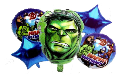 Set Globos Hulk, Spiderman, Capitán Ámerica X 5 Unid.