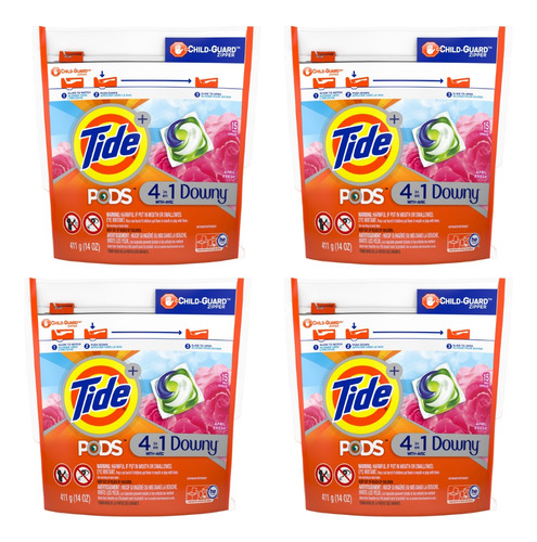 Detergente 15 Capsulas Tide Con Downy X 4 Unds