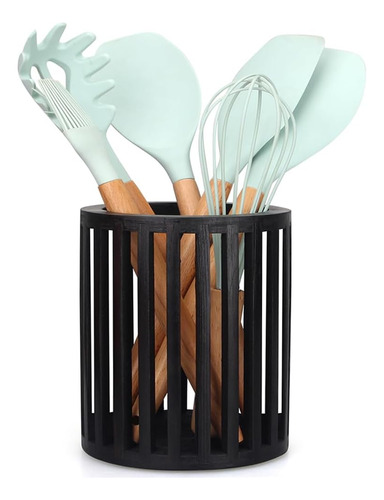 Soporte Para Utensilios De Cocina De Madera, Organizador De 