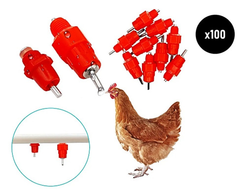 Bebederos Automáticos Para Pollos Aves Gallinas X 100 Uni