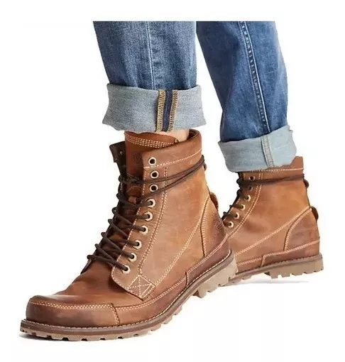 Borcegos Timberland Para Hombre De Cuero Claro Genuino.