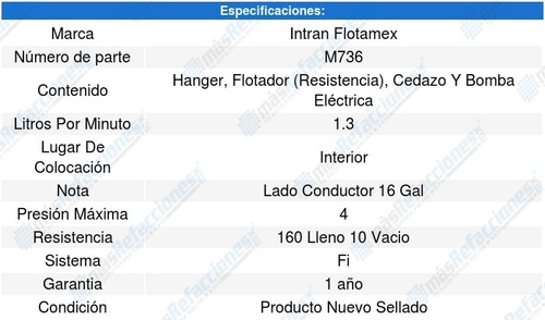 Base Y Bomba Gasolina Ford F-150 Custom 5.8l V8 88/89 Intran