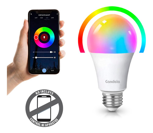 Imagen 2 de 9 de Pack X 10 Lampara Led Smart Wifi Bluetooh 9w Rgb E27 App Cel