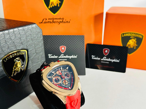 Reloj Tonino Lamborghini Sport Rojo Con Dorado