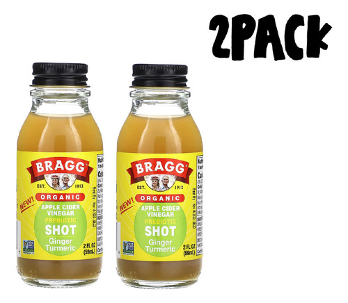 Bragg Shot De Vinagre De Sidra De Manzana Jengibre Y Curcuma