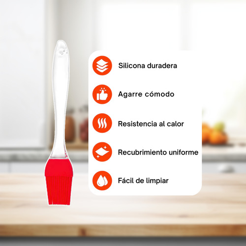 Duo Espatula Miserable Brocha Silicona Cocina Repostería Color Rosa
