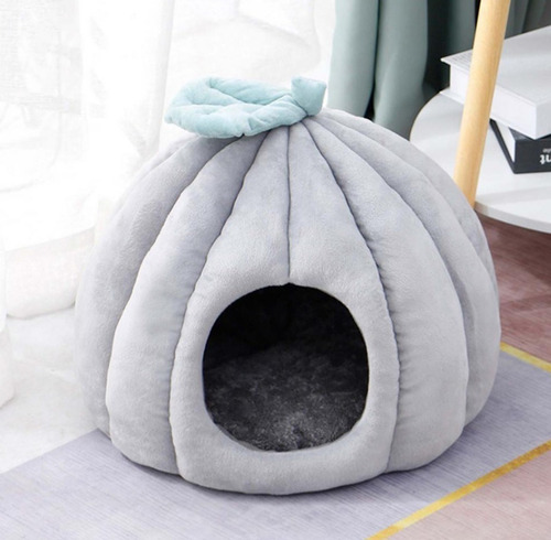 Imagen 2 de 3 de Cama Mascotas Felpa Suave Casa Iglú Cueva Gatos Perros L