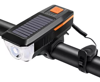 Luz Para Bicicleta Con Timbre Electrónico Recargable Solar