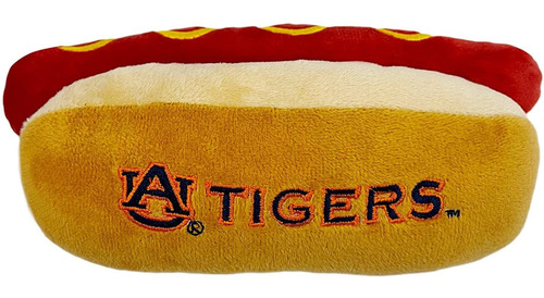 Ncaa Auburn Tigers Hot Dog Plush Dog Cat Squeak Toy - Cutes