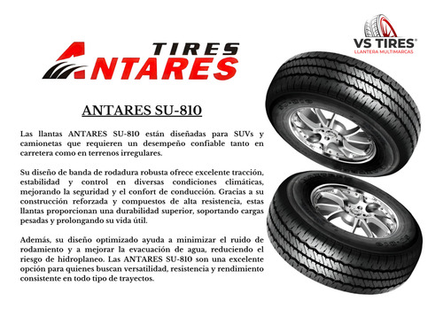 Llanta 185r14lt-8c 102/100s Antares Su-810 Auto Capas 8 Carg