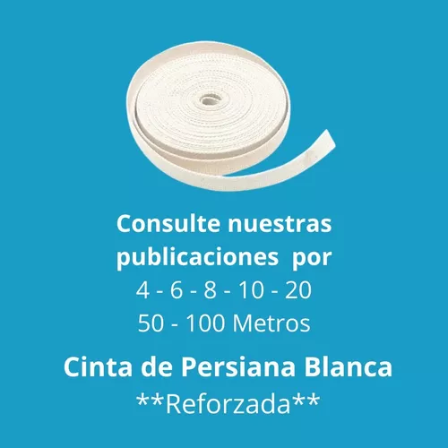 Cinta de Persiana de 20mm 6 Mts BLANCA