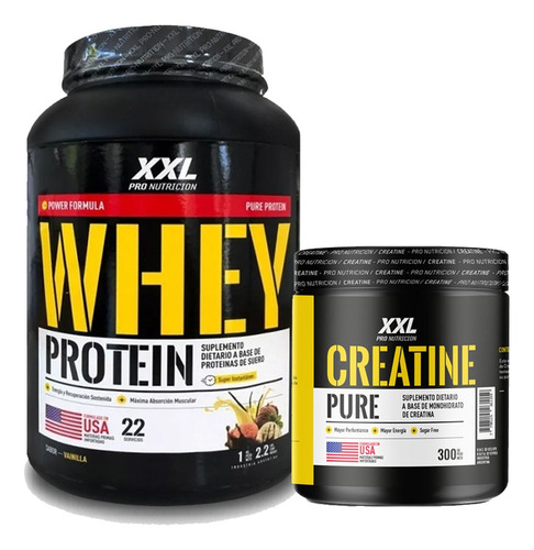 Combo Xxl Whey Protein X1kg + Creatina Monohidrato X300gr Chocolate