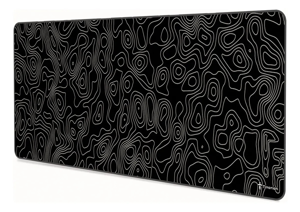 Mouse Pad Gamer Grande Profissional 90x40 Alta Qualidade Estampa Topografia Preto Mousepad - Titorion