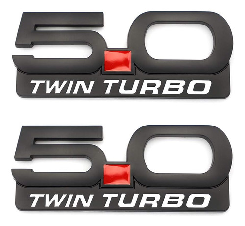 2 X 5.0 Twin Turbo Emblema De Repuesto Para F150 Mustang Gt 
