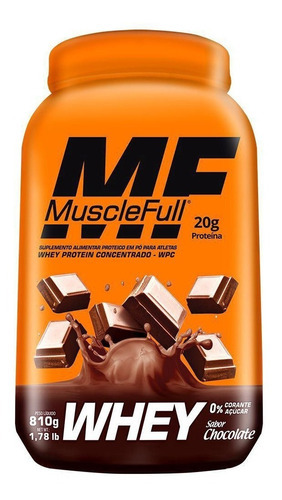 Whey Protein Quality Concentrado 810g Muscle Full Sabor Chocolate