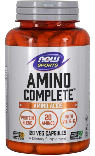 Now Sports Amino Complete Proteínas 20 Aminoacidos B6 120cap