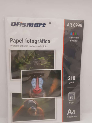 Papel Fotografico Ofismart A4 210gr Paq X 20hjs