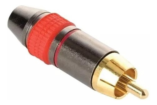 Plug Rca Metálico Reforzado Rojo Extensión Cable Steren