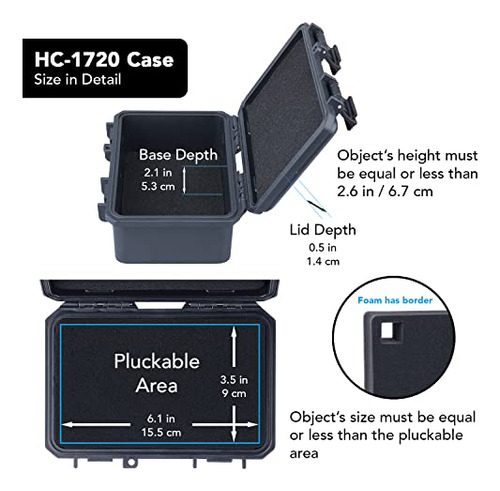 Mini Caja Rígida Seca Con Espuma 16.5 X 10 X 6.9 Cm Ip66
