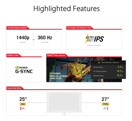 Asus Rog Swift 360hz 27 1440p Hdr Gaming Monitor (pg27aq...