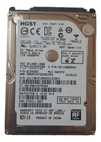 Disco Duro Notebook Hgst 5k1000-1000 1tb 2,5