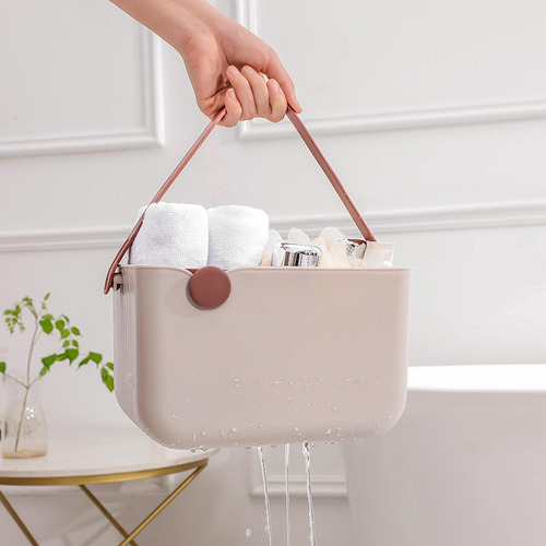 Bolsa De Almacenamiento Para Ducha, Cesta Abierta, Beige