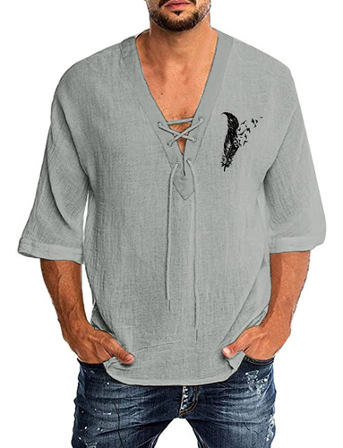 Men's Renaissance Pirae Shirts Cotton Linen Beach Hippie