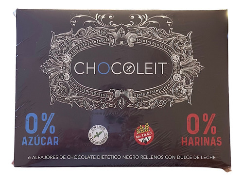Alfajores De Chocolate Negro Chocoleit S/azúcar Ni Tacc 6 Un
