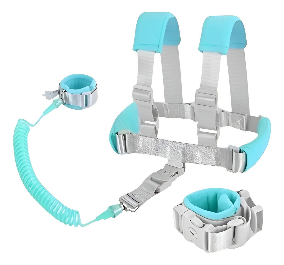 Baú de segurança Iman para bebês com alça anti-perda, azul