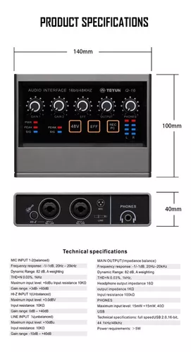 Interface De Áudio Usb Teyun Q16 Nf + Garantia + Placa Áudio