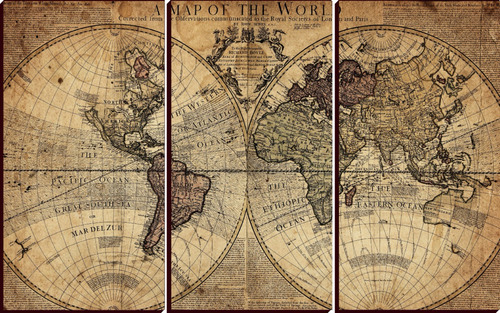 Cuadros Murales Decorativos Mapa Mundi Planisferio 60 X 95 